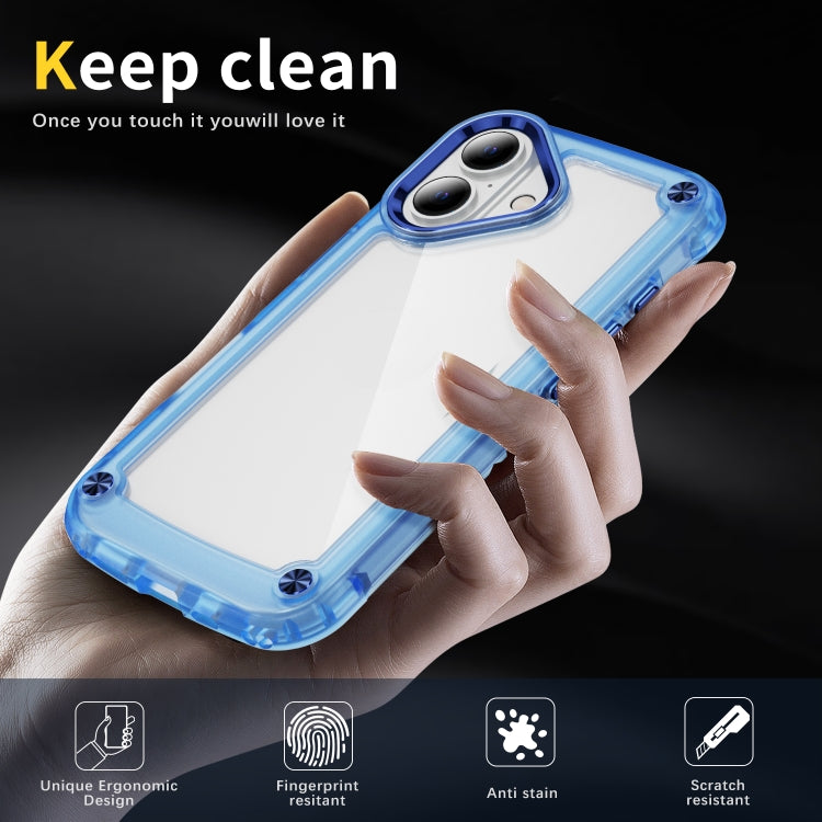 For iPhone 16 Plus Skin Feel TPU + PC Phone Case(Transparent Blue) - iPhone 16 Plus Cases by buy2fix | Online Shopping UK | buy2fix