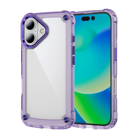 For iPhone 16 Skin Feel TPU + PC Phone Case(Transparent Purple) - iPhone 16 Cases by buy2fix | Online Shopping UK | buy2fix