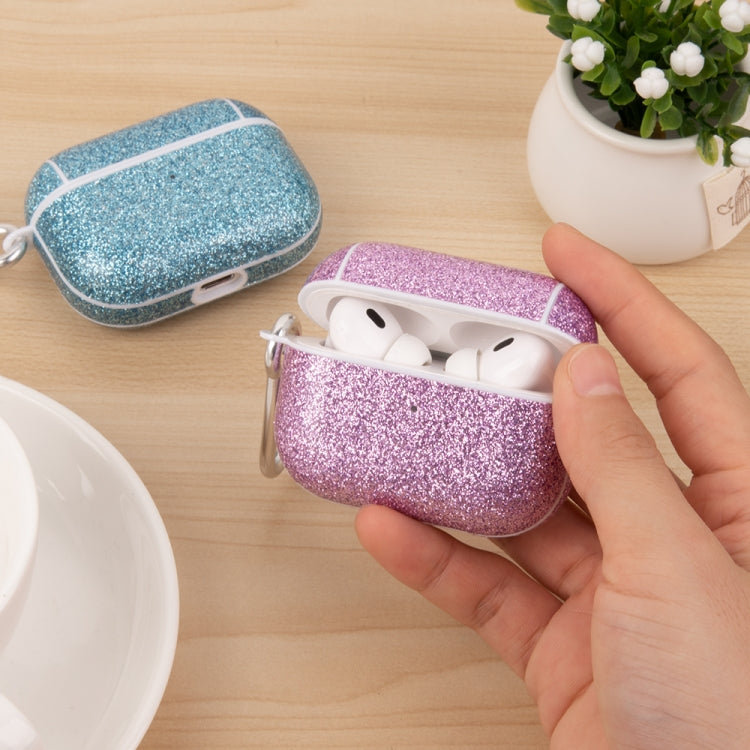 For AirPods 1 / 2 Glitter Powder Skin Texture PC TWS Earphone Case(Silver) - For AirPods 1/2 by buy2fix | Online Shopping UK | buy2fix