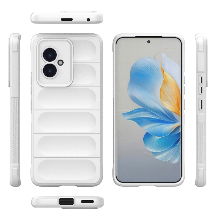 For Honor 100 5G Magic Shield TPU + Flannel Phone Case(White) - Honor Cases by buy2fix | Online Shopping UK | buy2fix