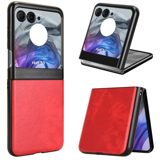 For Motorola Razr 50 Litchi Texture Back Cover Phone Case(Red) - Motorola Cases by buy2fix | Online Shopping UK | buy2fix