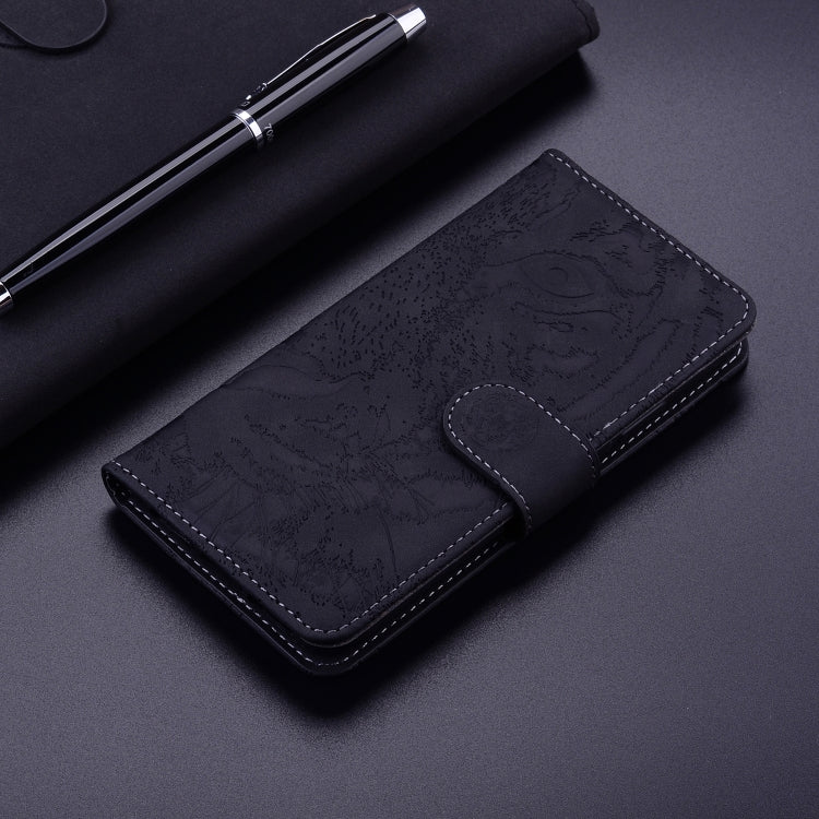 For iPhone 16 Pro Max Tiger Embossing Pattern Leather Phone Case(Black) - iPhone 16 Pro Max Cases by buy2fix | Online Shopping UK | buy2fix