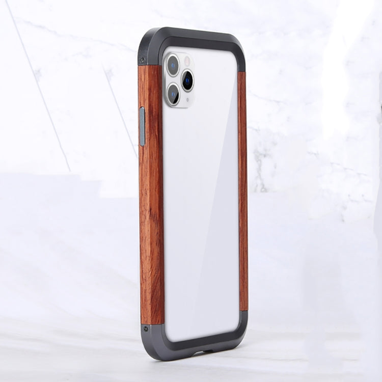 For iPhone 11 Pro R-JUST Metal + Wood Frame Protective Case - iPhone 11 Pro Cases by R-JUST | Online Shopping UK | buy2fix