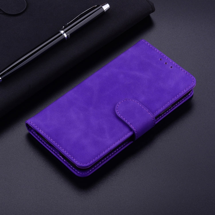 For iPhone SE 2024 Skin Feel Pure Color Flip Leather Phone Case(Purple) - More iPhone Cases by buy2fix | Online Shopping UK | buy2fix