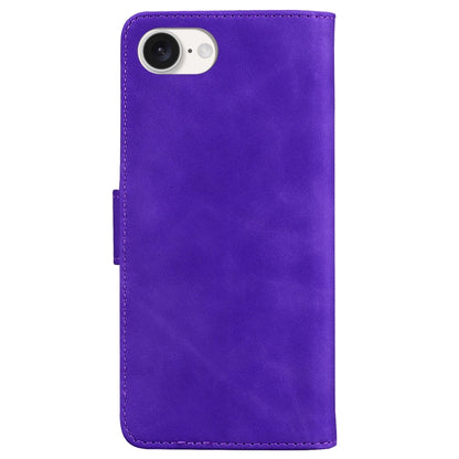 For iPhone SE 2024 Skin Feel Pure Color Flip Leather Phone Case(Purple) - More iPhone Cases by buy2fix | Online Shopping UK | buy2fix