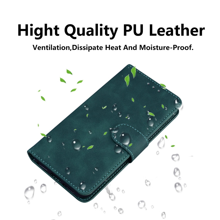 For iPhone 16 Pro Max Skin Feel Pure Color Flip Leather Phone Case(Green) - iPhone 16 Pro Max Cases by buy2fix | Online Shopping UK | buy2fix