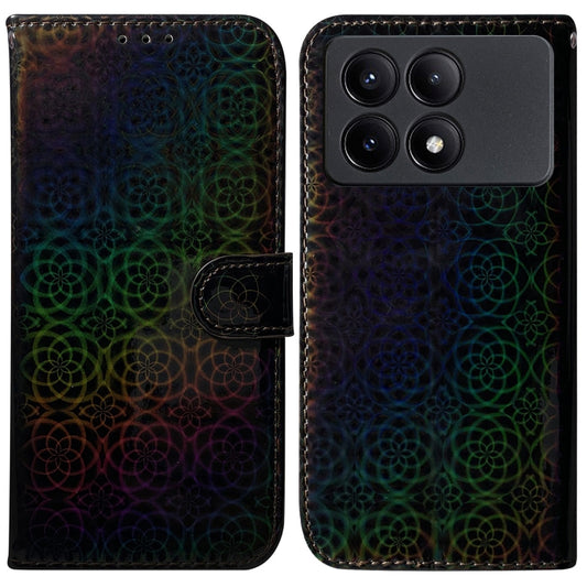 For Xiaomi Redmi K70E / Poco X6 Pro Colorful Magnetic Buckle Leather Phone Case(Black) - K70E Cases by buy2fix | Online Shopping UK | buy2fix