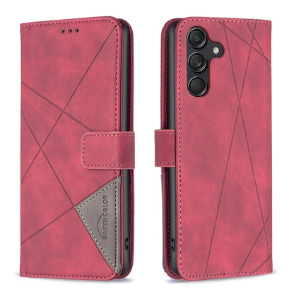 For Samsung Galaxy M55 Magnetic Buckle Rhombus Texture Leather Phone Case(Red) - Galaxy Phone Cases by buy2fix | Online Shopping UK | buy2fix