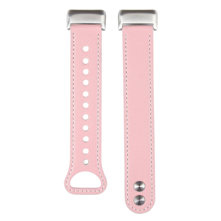 For Fitbit Charge 5 PU Leather Replacement Watch Band(Pink) - Watch Bands by buy2fix | Online Shopping UK | buy2fix