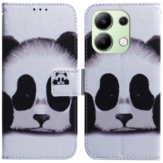 For Xiaomi Redmi Note 13 4G Global Coloured Drawing Flip Leather Phone Case(Panda) - Note 13 Cases by buy2fix | Online Shopping UK | buy2fix