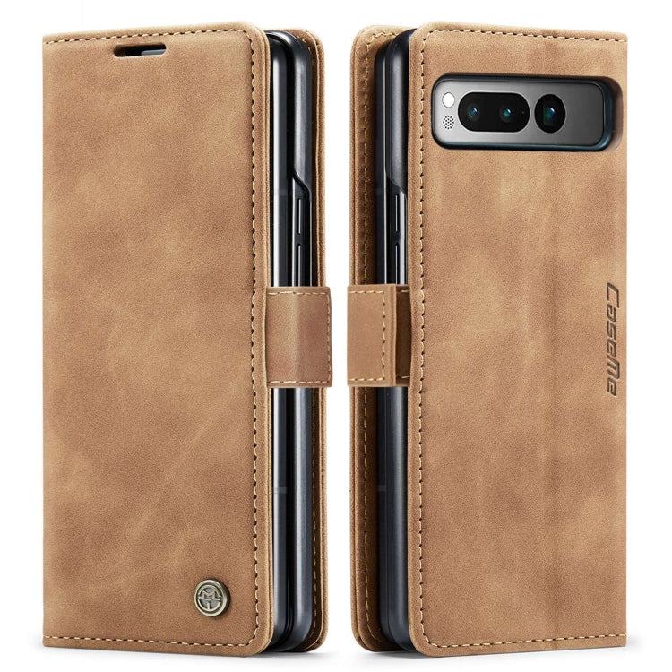 For Google Pixel Fold CaseMe 013 Multifunctional Horizontal Flip Leather Phone Case(Brown) - Google Cases by CaseMe | Online Shopping UK | buy2fix