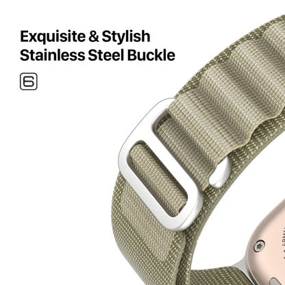 For Apple Watch SE 2022 40mm DUX DUCIS GS Series Nylon Loop Watch Band(Olive) - Watch Bands by DUX DUCIS | Online Shopping UK | buy2fix