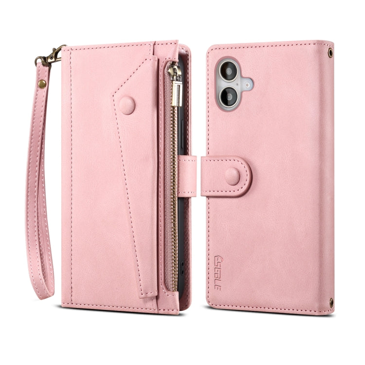 For iPhone 16 ESEBLE Retro Frosted RFID Flip Leather Phone Case(Rose Gold) - iPhone 16 Cases by ESEBLE | Online Shopping UK | buy2fix