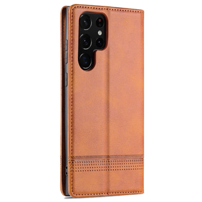 For Samsung Galaxy S24 Ultra 5G AZNS Magnetic Calf Texture Flip Leather Phone Case(Light Brown) - Galaxy S24 Ultra 5G Cases by AZNS | Online Shopping UK | buy2fix