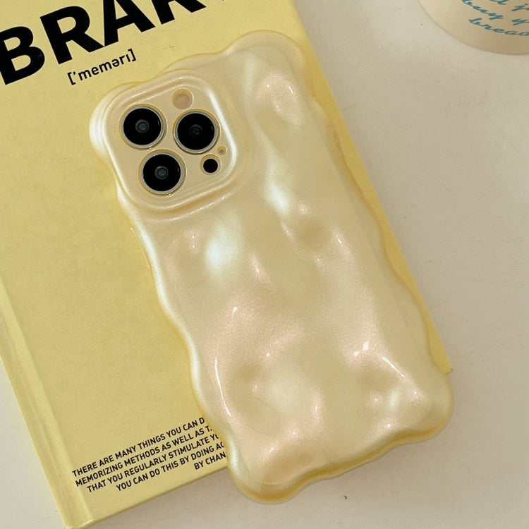 For iPhone 16 Pro Max Wave Bubbles TPU Phone Case(Pearlescent Yellow) - iPhone 16 Pro Max Cases by buy2fix | Online Shopping UK | buy2fix