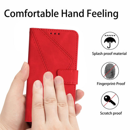 For Samsung Galaxy A05s Stitching Embossed Leather Phone Case(Red) - Galaxy Phone Cases by buy2fix | Online Shopping UK | buy2fix