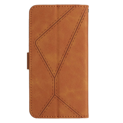 For Samsung Galaxy A55 5G Stitching Embossed Leather Phone Case(Brown) - Galaxy Phone Cases by buy2fix | Online Shopping UK | buy2fix