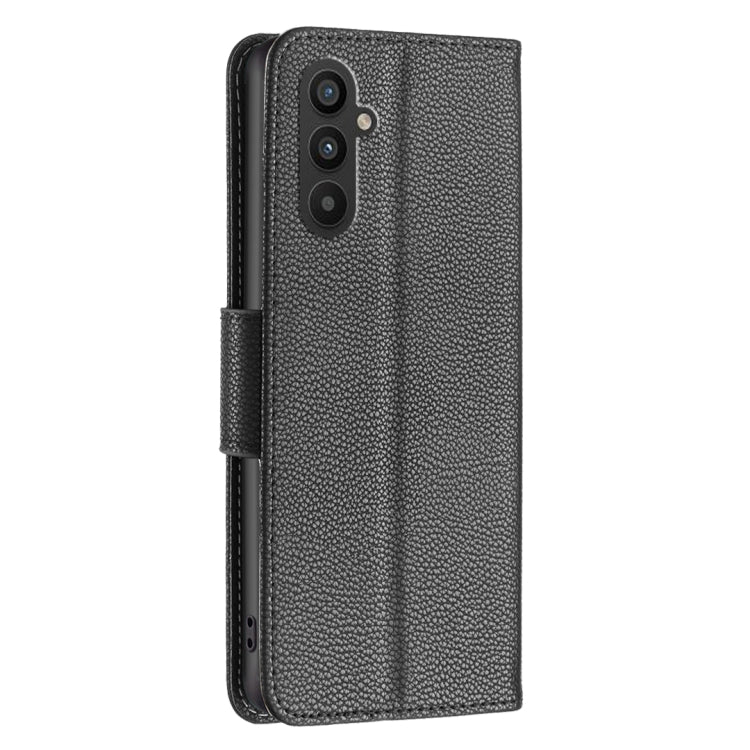 For Samsung Galaxy A25 5G Litchi Texture Pure Color Flip Leather Phone Case(Black) - Galaxy Phone Cases by buy2fix | Online Shopping UK | buy2fix