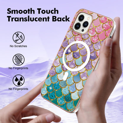 For iPhone 15 Pro Max Marble Pattern Dual-side IMD Magsafe TPU Phone Case(Colorful Scales) - iPhone 15 Pro Max Cases by buy2fix | Online Shopping UK | buy2fix