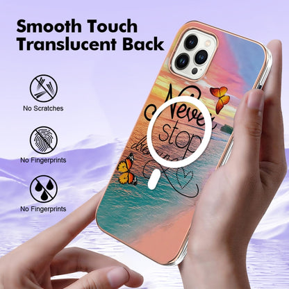 For iPhone 15 Pro Marble Pattern Dual-side IMD Magsafe TPU Phone Case(Dream Butterfly) - iPhone 15 Pro Cases by buy2fix | Online Shopping UK | buy2fix