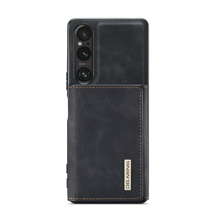 For Sony Xperia 1 V DG.MING M1 Series 3-Fold Multi Card Wallet + Magnetic Phone Case(Black) - Sony Cases by DG.MING | Online Shopping UK | buy2fix