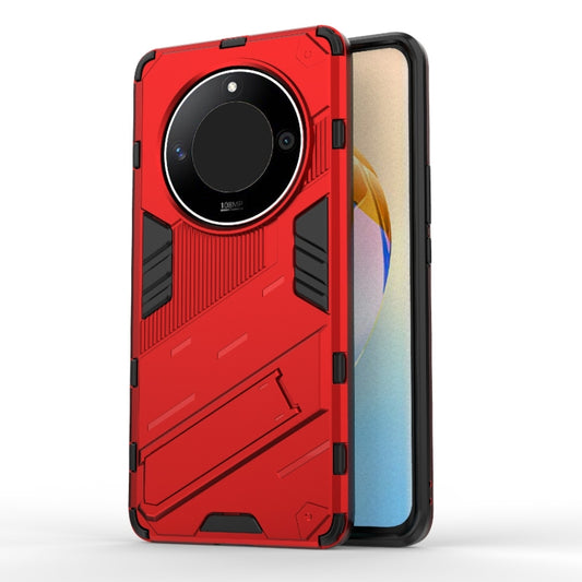 For Honor X50 5G Global / X9B Punk Armor 2 in 1 PC + TPU Phone Case with Holder(Red) - Honor Cases by buy2fix | Online Shopping UK | buy2fix