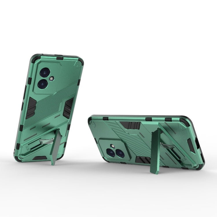 For Honor 100 5G Punk Armor 2 in 1 PC + TPU Phone Case with Holder(Green) - Honor Cases by buy2fix | Online Shopping UK | buy2fix