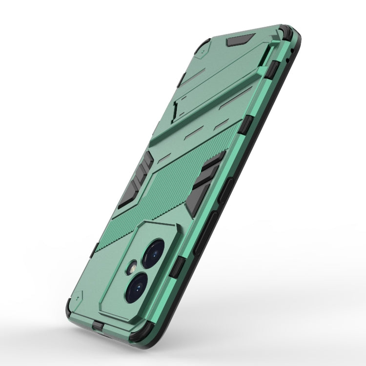 For Honor 100 5G Punk Armor 2 in 1 PC + TPU Phone Case with Holder(Green) - Honor Cases by buy2fix | Online Shopping UK | buy2fix