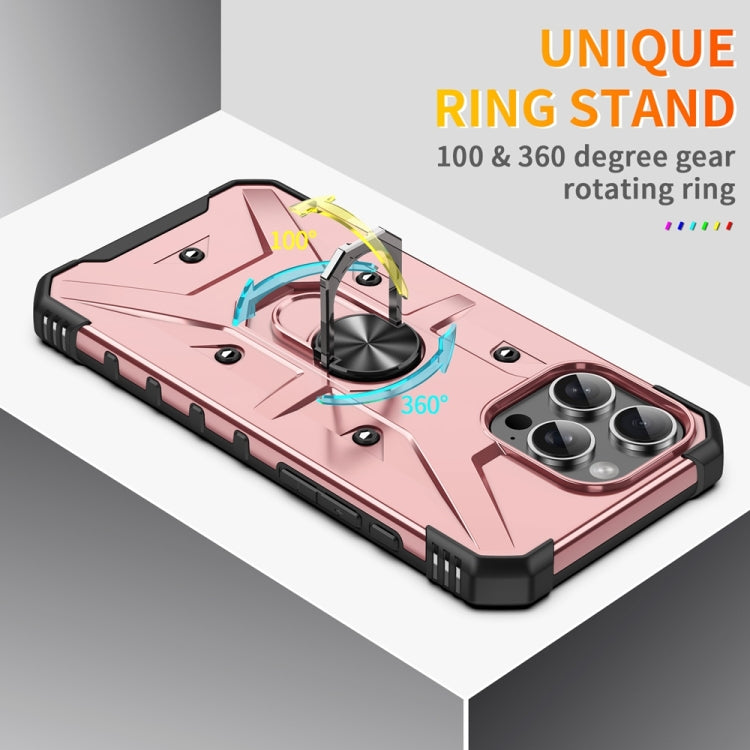 For iPhone 16 Pro Ring Holder Phone Case(Rose Gold) - iPhone 16 Pro Cases by buy2fix | Online Shopping UK | buy2fix