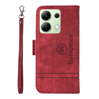 For Xiaomi Redmi Note 13 4G BETOPNICE Dual-side Buckle Leather Phone Case(Red) - Note 13 Cases by BETOPNICE | Online Shopping UK | buy2fix