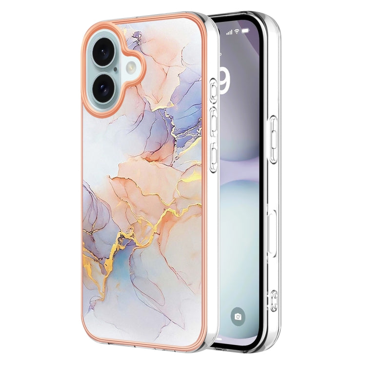 For iPhone 16 Electroplating Pattern IMD TPU Shockproof Case(Milky Way White Marble) - iPhone 16 Cases by buy2fix | Online Shopping UK | buy2fix