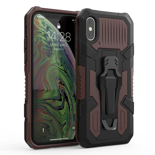 For iPhone XS Max Machine Armor Warrior Shockproof PC + TPU Protective Case(Dark Brown) - More iPhone Cases by buy2fix | Online Shopping UK | buy2fix