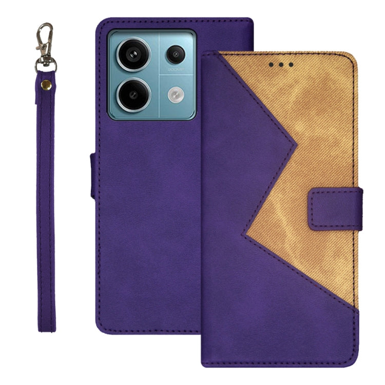 For Xiaomi Redmi Note 13 Pro 5G idewei Two-color Splicing Leather Phone Case(Purple) - Xiaomi Cases by idewei | Online Shopping UK | buy2fix