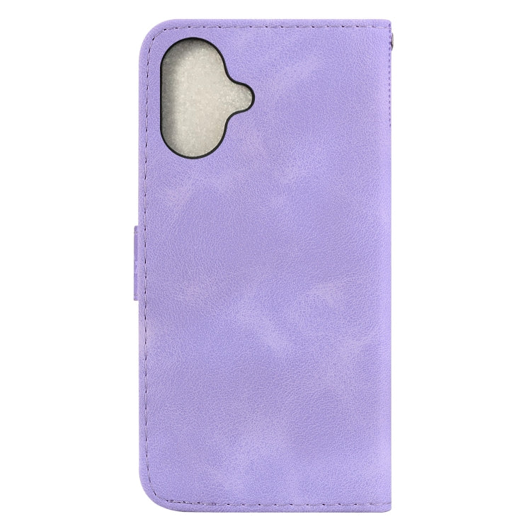 For iPhone 16 Seven-shaped Embossed Leather Phone Case(Purple) - iPhone 16 Cases by buy2fix | Online Shopping UK | buy2fix