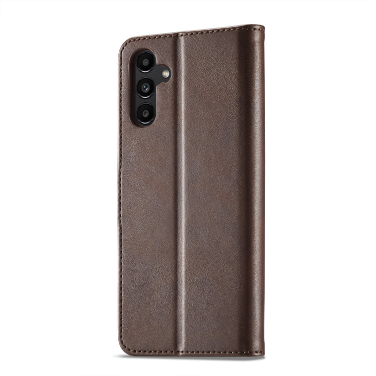 For Samsung Galaxy S23 FE 5G LC.IMEEKE Calf Texture Leather Phone Case(Coffee) - Galaxy S23 FE 5G Cases by LC.IMEEKE | Online Shopping UK | buy2fix
