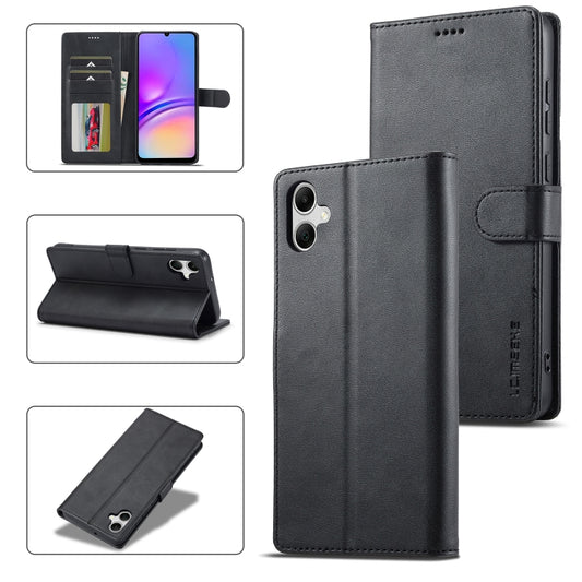 For Samsung Galaxy A05 LC.IMEEKE Calf Texture Leather Phone Case(Black) - Galaxy S23 FE 5G Cases by LC.IMEEKE | Online Shopping UK | buy2fix