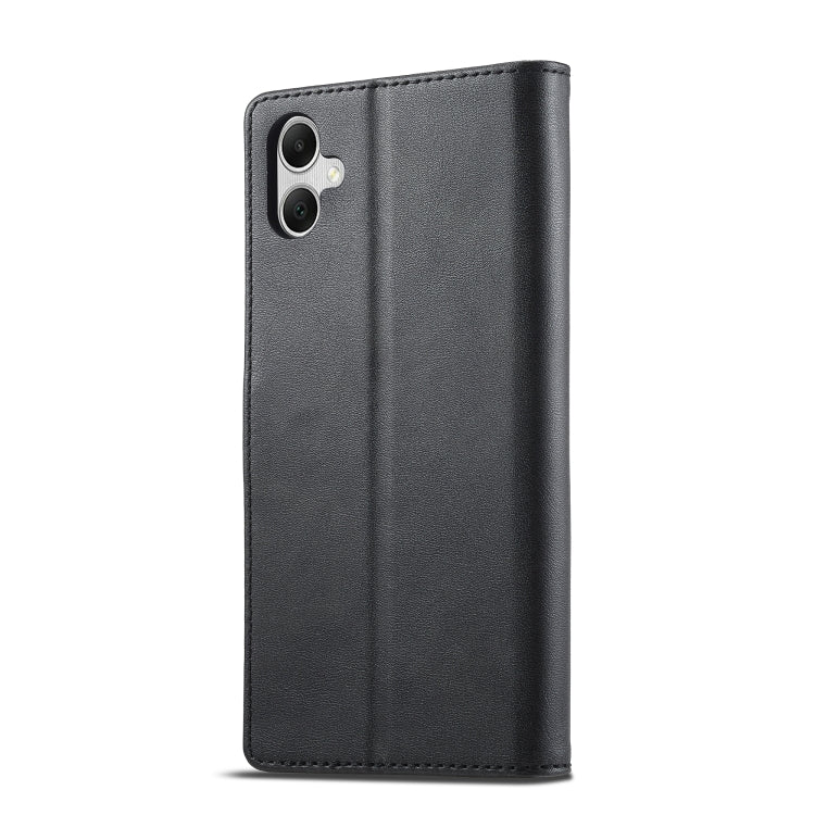 For Samsung Galaxy A05 LC.IMEEKE Calf Texture Leather Phone Case(Black) - Galaxy S23 FE 5G Cases by LC.IMEEKE | Online Shopping UK | buy2fix