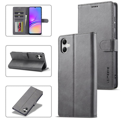 For Samsung Galaxy A05 LC.IMEEKE Calf Texture Leather Phone Case(Grey) - Galaxy S23 FE 5G Cases by LC.IMEEKE | Online Shopping UK | buy2fix