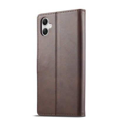 For Samsung Galaxy A05 LC.IMEEKE Calf Texture Leather Phone Case(Coffee) - Galaxy S23 FE 5G Cases by LC.IMEEKE | Online Shopping UK | buy2fix