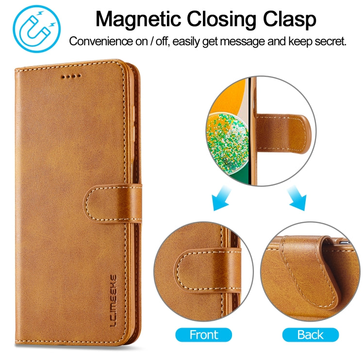 For Samsung Galaxy A15 5G LC.IMEEKE Calf Texture Leather Phone Case(Brown) - Galaxy Phone Cases by LC.IMEEKE | Online Shopping UK | buy2fix