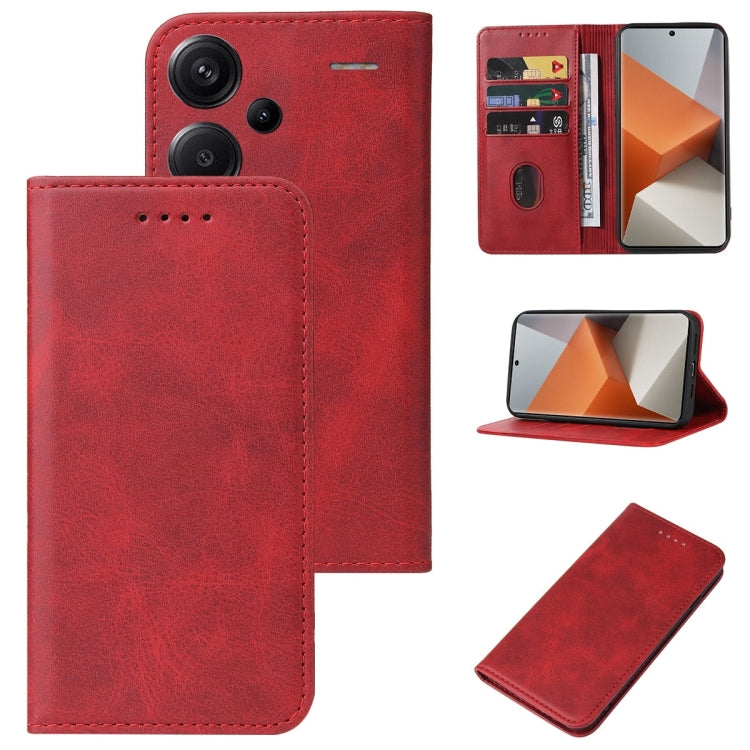 For Xiaomi Redmi Note 13 Pro+ Magnetic Closure Leather Phone Case(Red) - Note 13 Pro+ Cases by buy2fix | Online Shopping UK | buy2fix