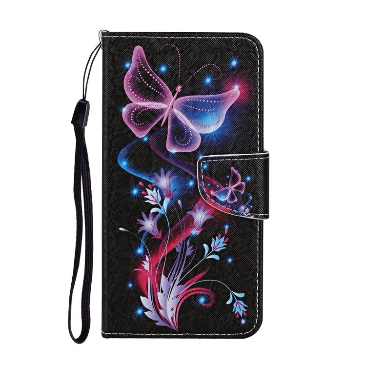 For iPhone 16 Pro 3D Colored Drawing Flip Leather Phone Case(Fluorescent Butterfly) - iPhone 16 Pro Cases by buy2fix | Online Shopping UK | buy2fix