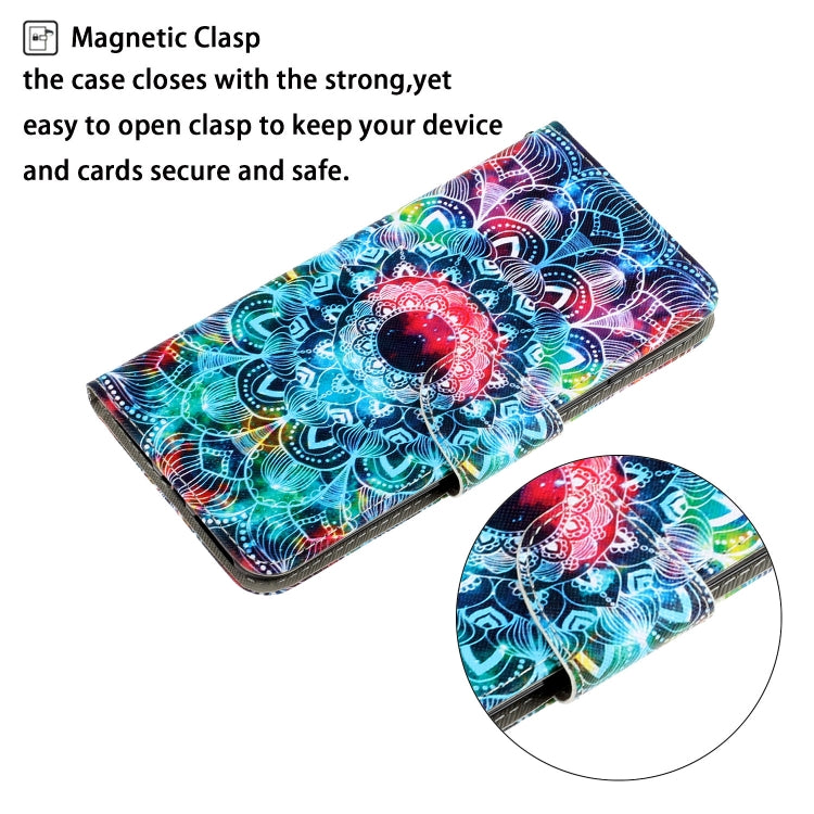 For iPhone 16 3D Colored Drawing Flip Leather Phone Case(Mandala) - iPhone 16 Cases by buy2fix | Online Shopping UK | buy2fix