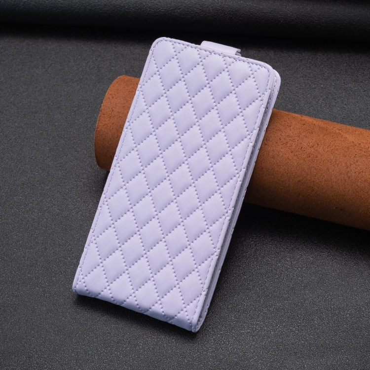 For Xiaomi Redmi Note 13 4G Global Diamond Lattice Vertical Flip Leather Phone Case(Purple) - Note 13 Cases by buy2fix | Online Shopping UK | buy2fix