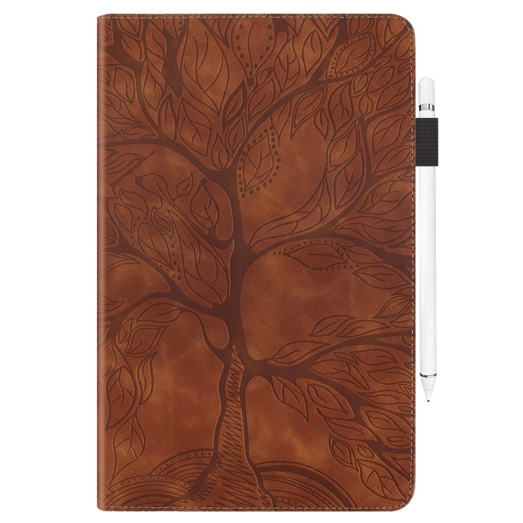 For Samsung Galaxy Tab S9 / S8 / S7 Life Tree Series Horizontal Flip Leather Tablet Case(Brown) - Galaxy Tab S8 Cases by buy2fix | Online Shopping UK | buy2fix