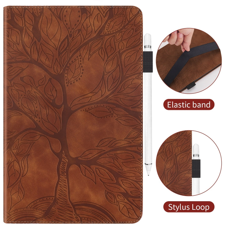 For Samsung Galaxy Tab S9 / S8 / S7 Life Tree Series Horizontal Flip Leather Tablet Case(Brown) - Galaxy Tab S8 Cases by buy2fix | Online Shopping UK | buy2fix