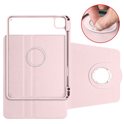 For iPad Pro 11 2024 Acrylic 360 Rotation Detachable Leather Tablet Case(Sand Pink) - iPad Pro 11 2024 Cases by buy2fix | Online Shopping UK | buy2fix