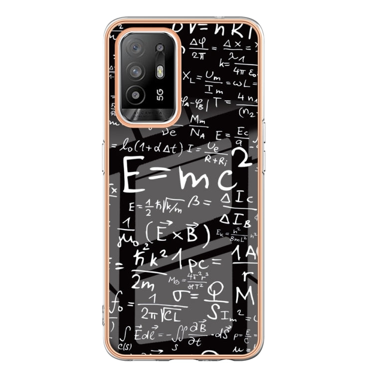 For OPPO A94 5G / A95 5G Electroplating Marble Dual-side IMD Phone Case(Equation) - OPPO Cases by buy2fix | Online Shopping UK | buy2fix