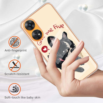 For OPPO Reno8 T 4G Electroplating Marble Dual-side IMD Phone Case(Lucky Dog) - OPPO Cases by buy2fix | Online Shopping UK | buy2fix