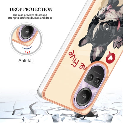 For OPPO Reno10 Pro 5G Global Electroplating Marble Dual-side IMD Phone Case(Lucky Dog) - OPPO Cases by buy2fix | Online Shopping UK | buy2fix